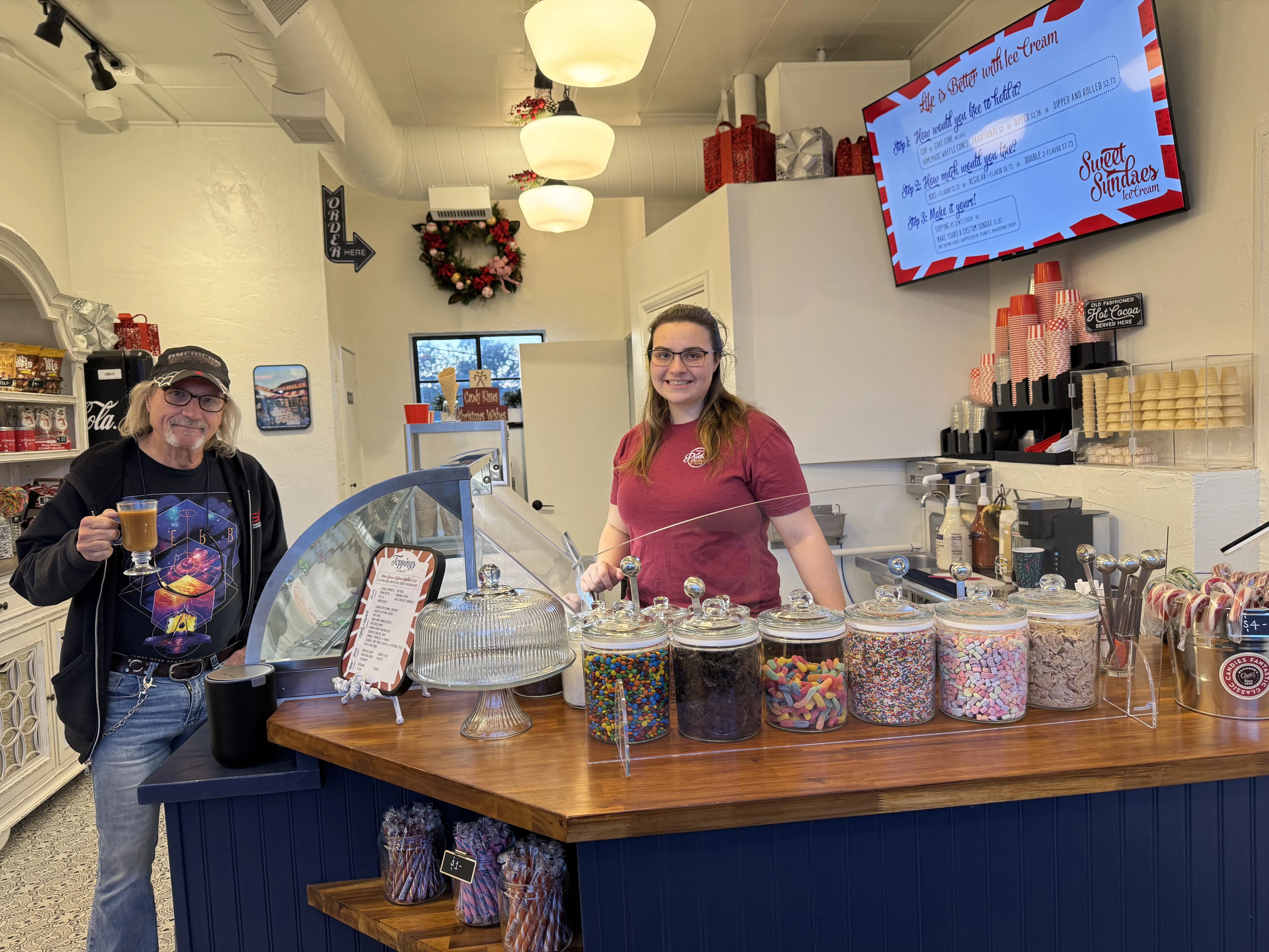 Handmade waffle cones at Sweet Sundaes