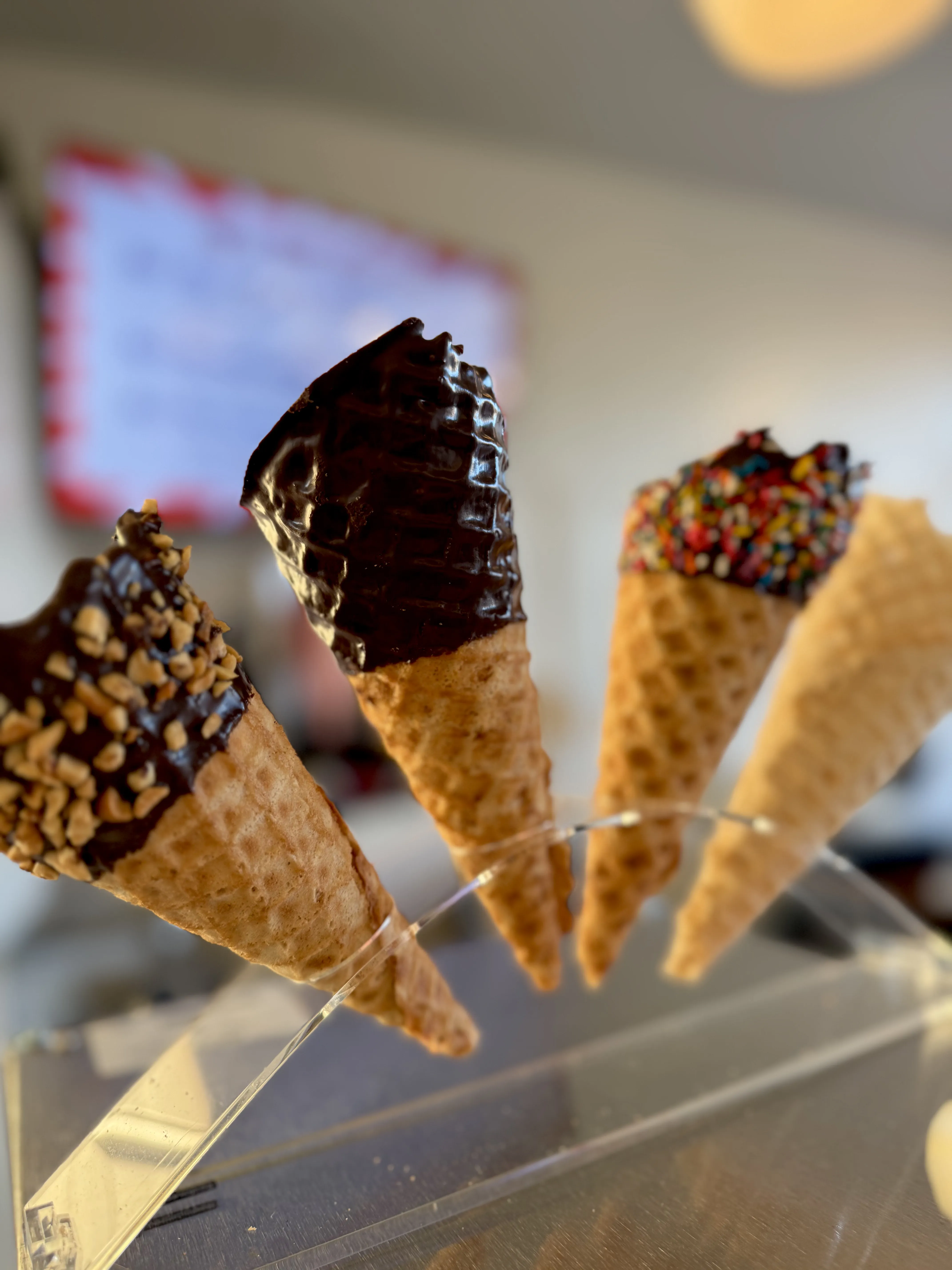 Ice cream scoops with premium toppings